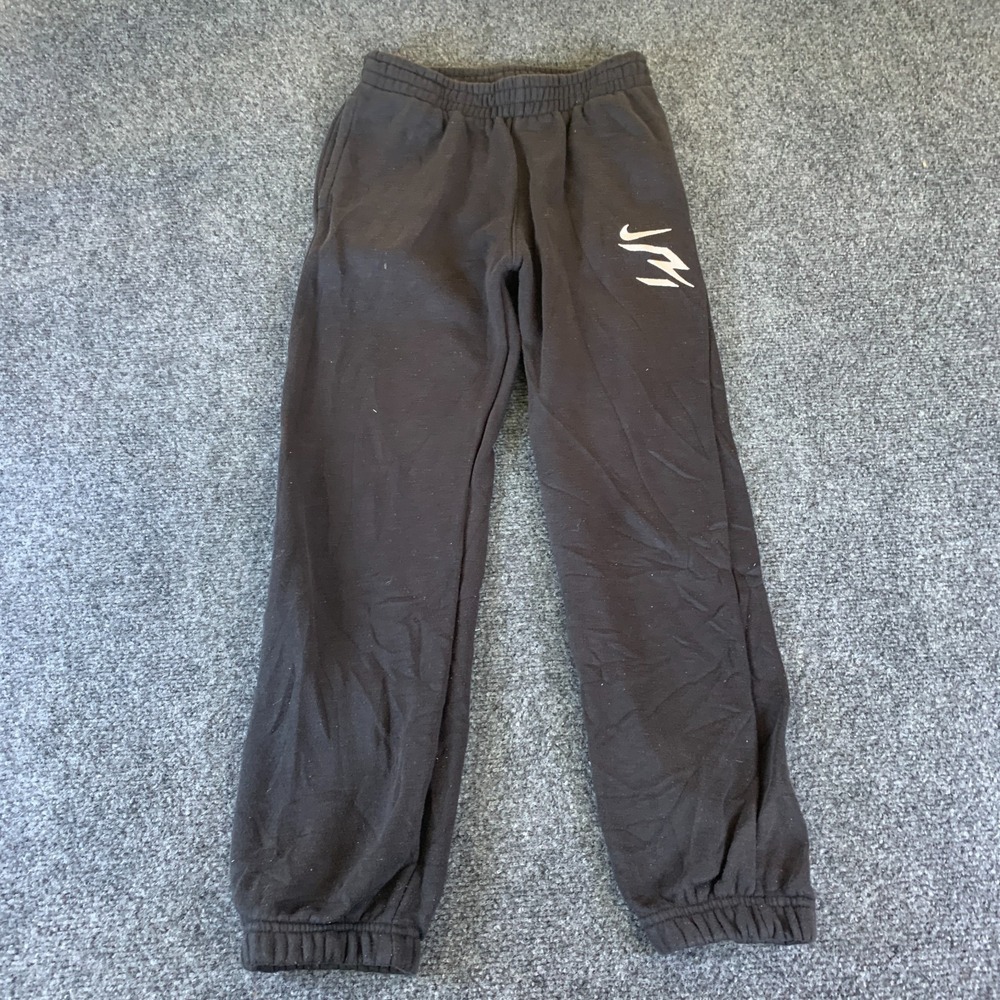 3Brand Nike Jogger Pants Youth M 10-12 Black Fleece Lined Cotton Tapered Leg